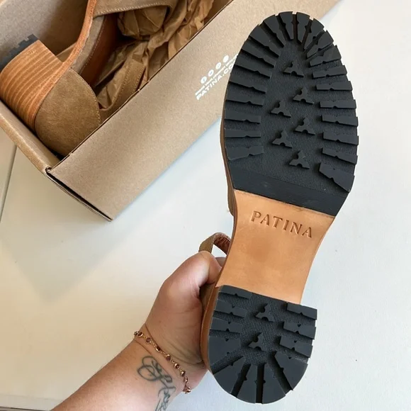 Patina - leather heeled Mary Jane’s, clogs, suede - Picture 13 of 14